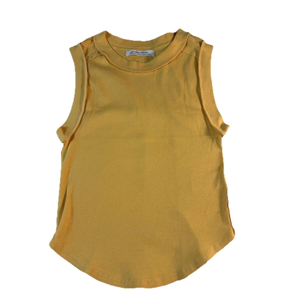 We The Free Gold Muscle Tee Sleeveless with High Neckline Medium